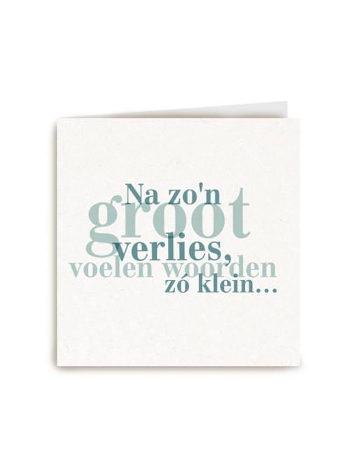 na zo groot verlies voelen woorden zo klein