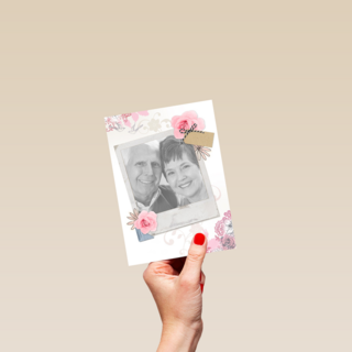 Roze rozen met fotolijst
