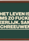 condoleance kaart andc het leven is soms zo fucking oneerlijk