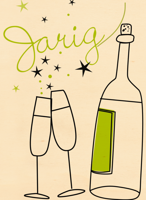 tekening champagne en glazen