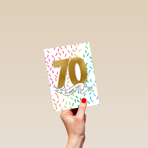 Verjaardagskaart 70 jaar en super lief