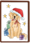 Kerstkaart hart onder de riem Hond met kerstmuts matia studio