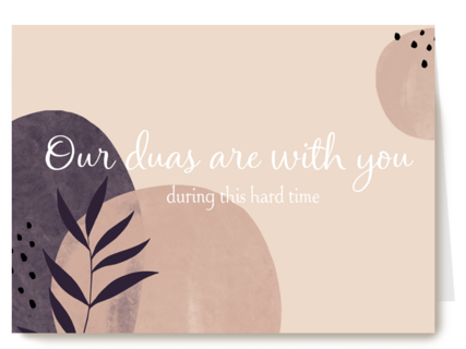 condoleancekaart met our duas are with you