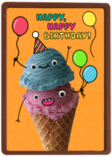 Verjaardagskaart ijsje Happy Birthday