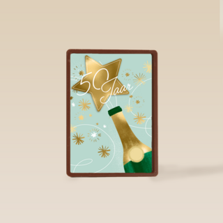 Verjaardagskaart 50 jaar champagne
