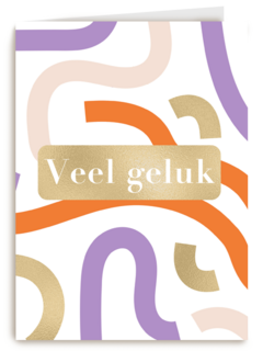 Veel geluk kaart met gekleurde slingers