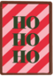 kerstkaart hohoho op rood roze achtergrond