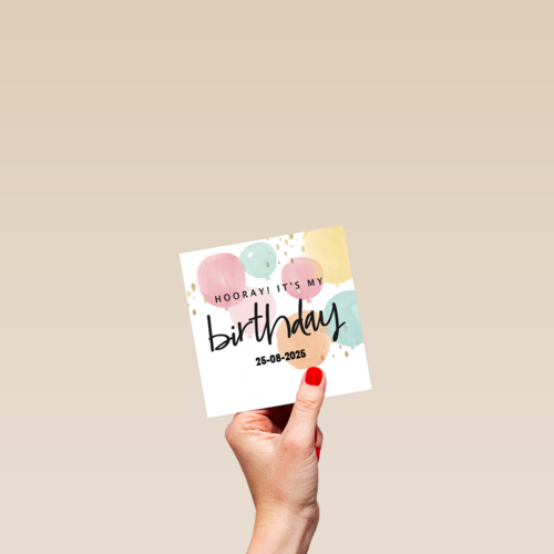 watercolor hooray birthday