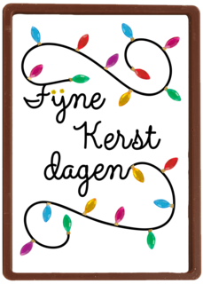 kerstkaart klassiek snoer met lampjes fijne kerstdagen