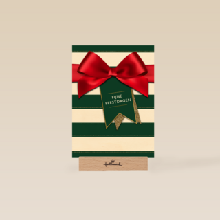 Kerstkaart klassiek label fijne feestdagen