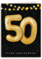Verjaardagskaart leeftijden 50 ballonletters