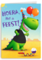 t rex hoera het is feest kaart