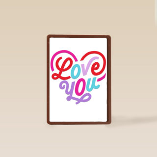 Valentijnskaart love you felle kleuren