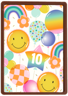 Verjaardagskaart smiley ballonnen met leeftijd