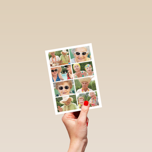dubbele fotokaart staand acht gelijke foto