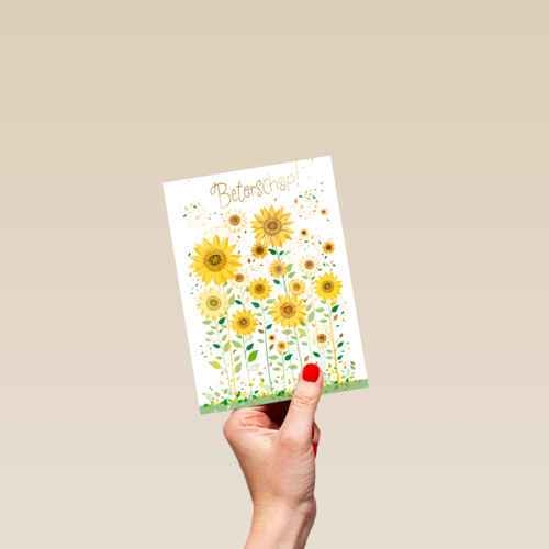 beterschap kaart klassiek zonnebloemen turnowsky