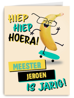een felicitatie van een skateboard banaan