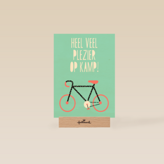 Op kamp kaart Heel veel plezier op kamp Fiets