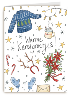 kerstkaart matia studio warme kerstgroetjes