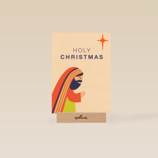 Religieuze kerstkaart bidden