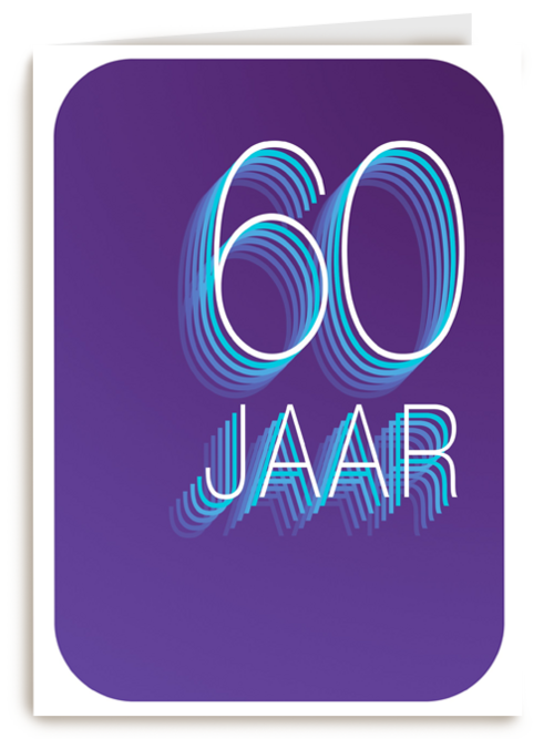 Verjaardagskaart 60 jaar paars