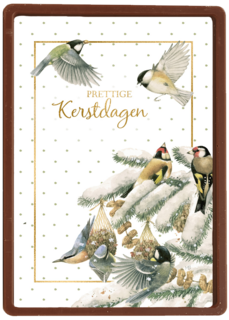 Kerstkaart klassiek Marjolein Bastin Kerst putter en koolmees