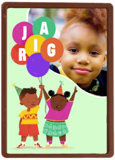 Kindjes met ballonnen fotokaart