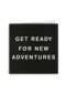 letterbord kaart met de tekst get ready for new adventures