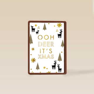 kerstkaart hip ooh deer it is christmas