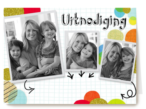 fotokaart uitnodiging drie fotoos