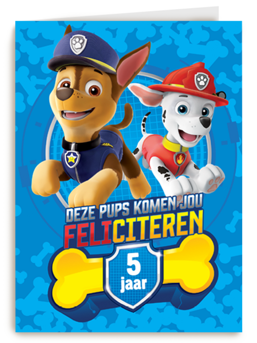 Paw Patrol kaart deze pups komen jou feliciteren