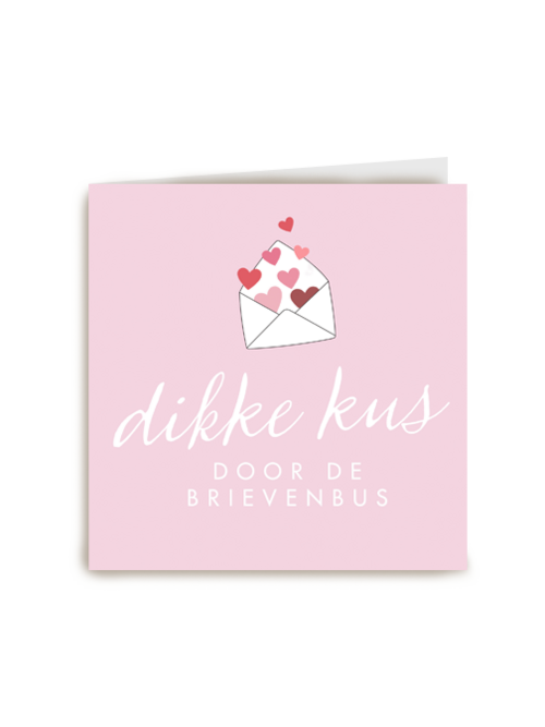 moederdag kaart hip dikke kus door de brievenbus