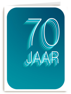 Verjaardagskaart 70 jaar blauw groen