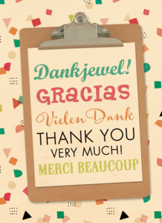 bedankt gracias thank you merci beaucoup kaart