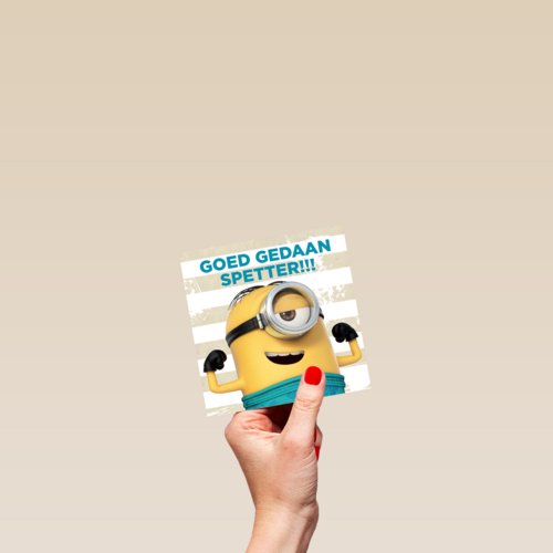 zwemdiploma kaart minions goed gedaan spetter