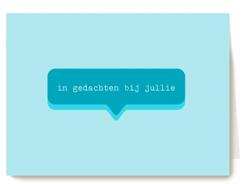 condoleance kaart modern in gedachten bij jullie