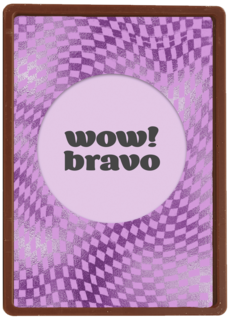 complimentkaart wow bravo met paarse ruitjes