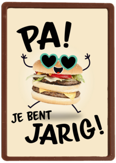 verjaardagskaart met hamburger voor pa