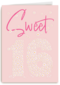 Verjaardagskaart Sweet 16 roze bloemen