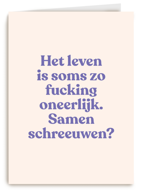 condoleance kaart andc het leven is soms zo fucking oneerlijk