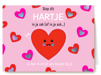 valentijn kaart stop dit hartje in je zak