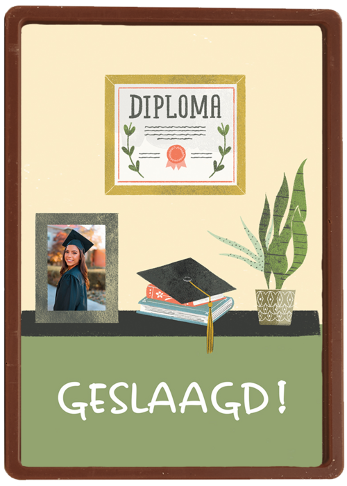 geslaagd fotokaart bureau met foto
