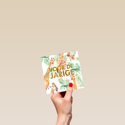 giraf kaart voor de jarige