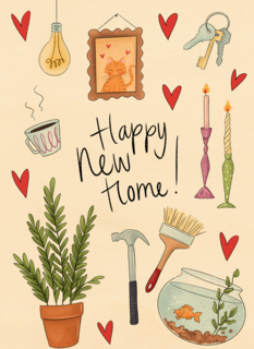 felicitatiekaart nieuwe woning matia studio