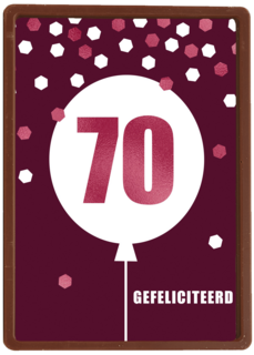 Verjaardagskaart leeftijden vrouw 70 ballon
