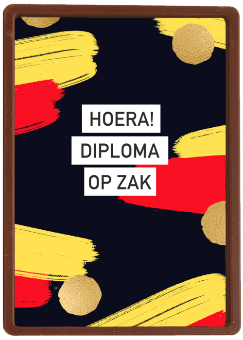 hoera diploma op zak met belgische vlag