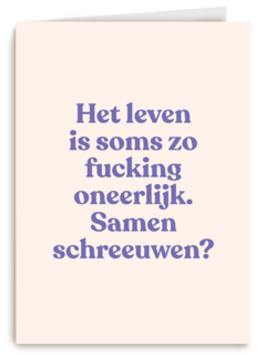condoleance kaart andc het leven is soms zo fucking oneerlijk