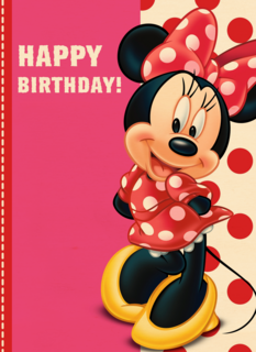 minnie mouse in jurk met rode stippen