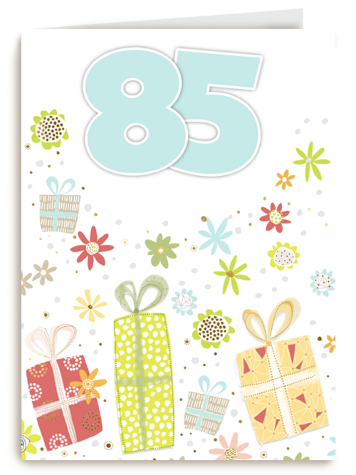 een fleurige 85ste verjaardag met cadeautjes