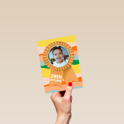 zwemdiploma fotokaart lintje